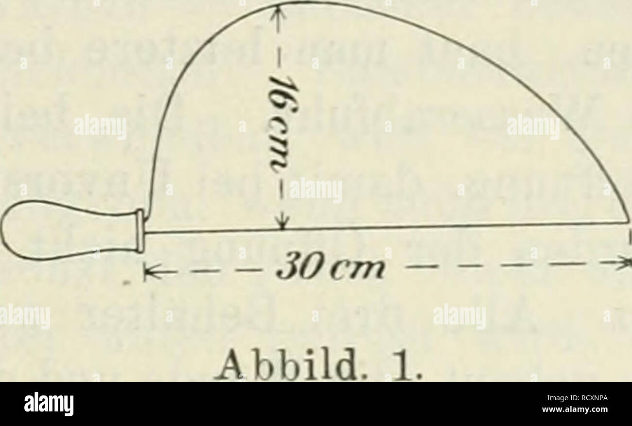 . Der Tropenpflanzer; Zeitschrift fr tropische Landwirtschaft. Tropische Pflanzen, Tropische Nutzpflanzen. - 3 gearbeitet, 90 cm hoch sein, und die Dicke der Platte soll mindestens 10 cm betragen. Das Messer zum ENTFLEISCHEN oder Schaben (Abbild. 1) hat eine Rückenlänge von 30 cm, die Breite beträgt 16 cm gröfste. Es Mufs sehr dünn gearbeitet, am Rücken nicht dicker als 2 mm sein, darf sich aber nicht durchbiegen. Es ist darauf zu achten, dafs die Spitze etwas abgeplattet ist.. IL Abbild. 2. Ein kleineres Messer (Abbild. 2) Dient zum Einschneiden der Löcher am Rande der Häute. Die Tische stehen unter ein Stockfoto