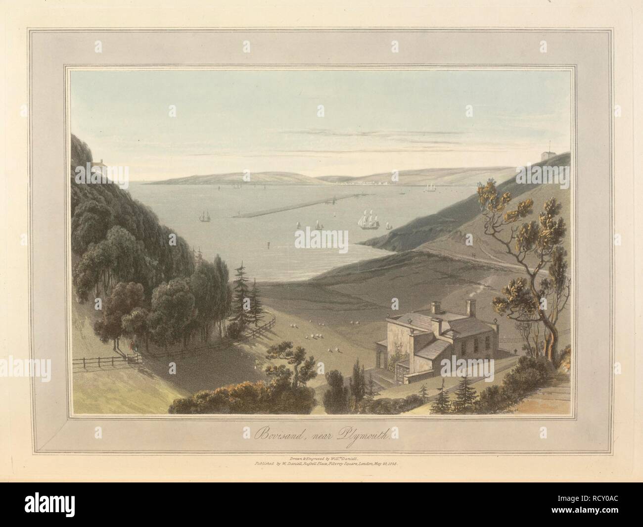 Bovisand - in der Nähe von Plymouth. Küstenlandschaft Szenen rund um Großbritannien. Eine Reise rund um Großbritannien im Sommer des Jahres 1813 durchgeführt. Mit einer Reihe von Ansichten illustrativ für den Charakter und die herausragende Merkmale der Küste, gezeichnet und von William Daniell eingraviert. Longman: London, 1814-25. Quelle: G. 7046 Platte 280. Sprache: Englisch. Autor: DANIELL, WILLIAM. AYTON, Richard. Stockfoto