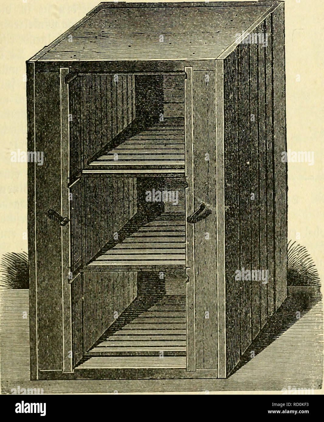 . Das Buch von der Biene. Bienen; Biene Kultur. © äh ajlobilbau. 261 C. £ ic6 tt) öi) e: 33 Rut * Raunt 40,1 cm räum Unterraum 1. © Stage 2. © tage Dberraum® RF) ieb (Unterraum 3. Etage [Dberraum 2,5 18,5 18,5 0,6 1,2 1 18,5 0,6 cm 61,4 cm. äujammen giij. 97. © Sveietogige tanbcrbeute. 333 ilt Mann © ansratimen im öorberen "ic" xi § 33 rutraume § anmenben, Jo müjjen biefelben aufsen 37 cm f) orf) fein sein. SSünf (±) t Mau ämtfrf) en ber erften unb äineiten © Tage öon 0,5 cm einen Spielraum, um mit Ben $ Rät) Mrf) en bequemer t) antieren gU fönnen, fo ift für bie © ansralimen Löwen § Öl^e öon 37,5 cm, für ben iBrutraum o Stockfoto