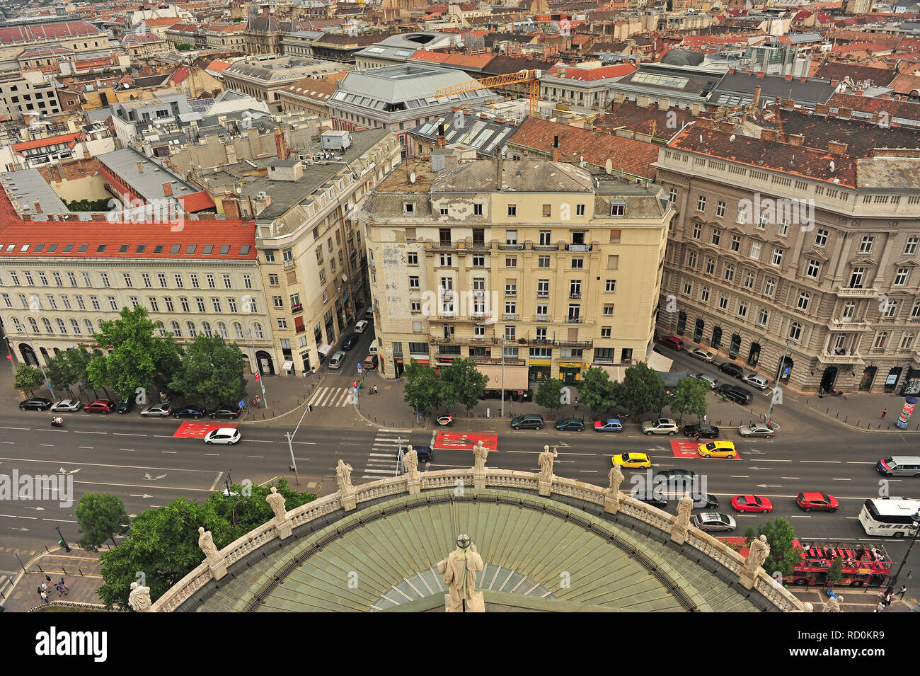BUDAPEST, Ungarn - 11. Juni: Draufsicht Budapest, Ungarn am 11. Juni 2016. Stockfoto