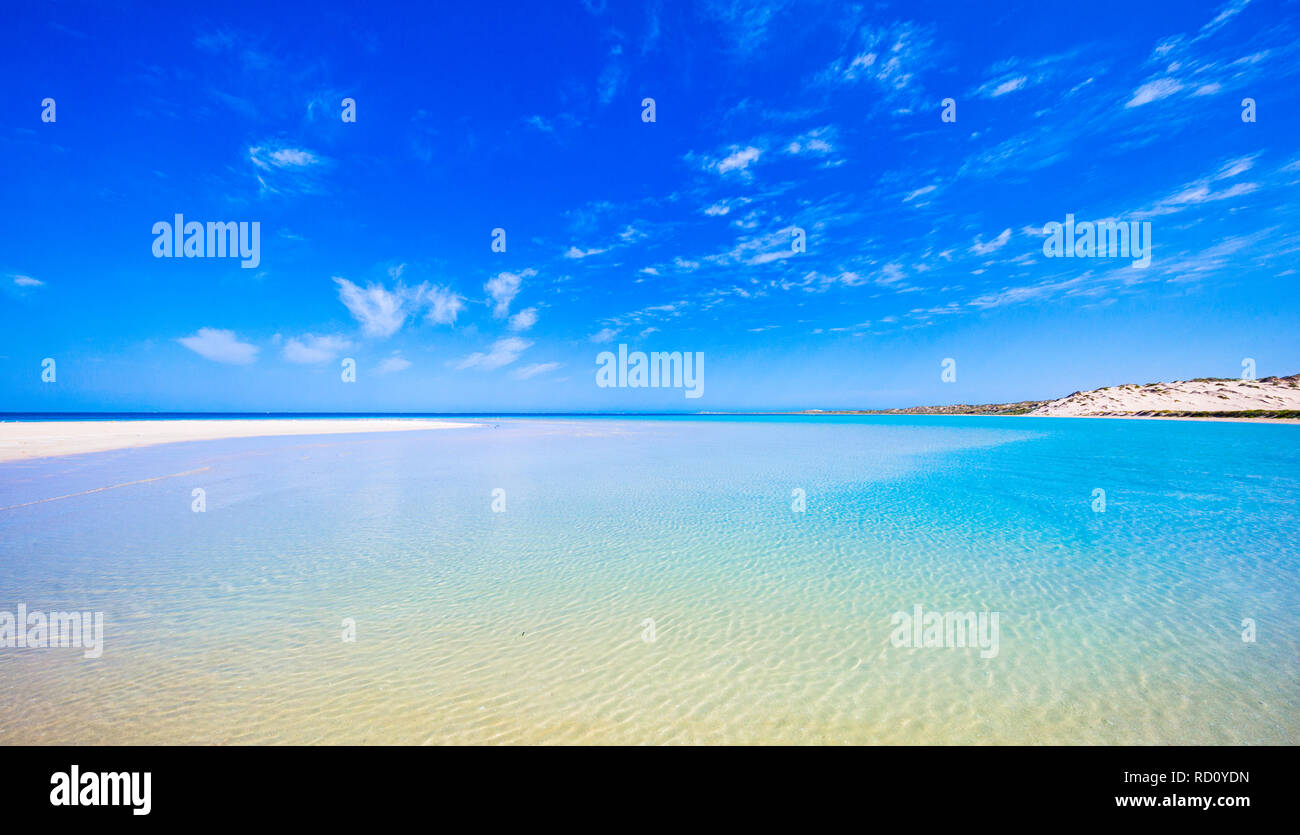 Coral Bay Beach, Australien. Skelett Bucht im Maud Heiligtum Zone im Ningaloo Marine Park Stockfoto