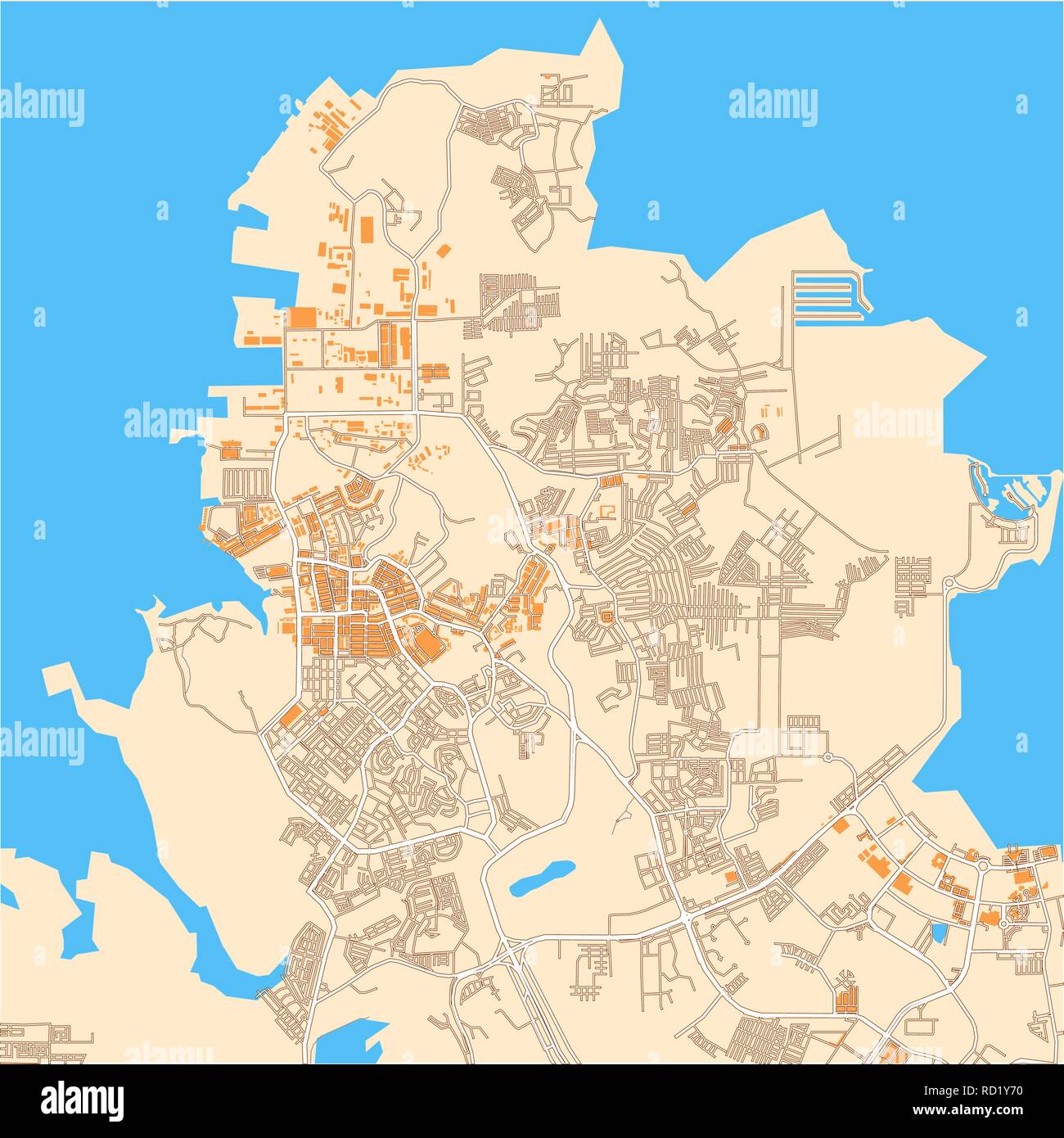 Batam downtown Vektorkarte. Karte für Infografik und Marketing print Projekte Stock Vektor