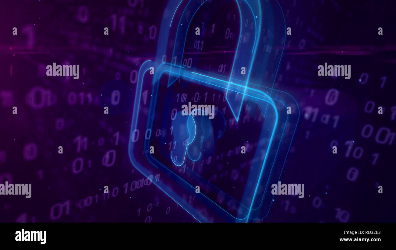 Cyber Security Abstraktes Konzept 3d Kontur Des Vorhangeschlosses Auf Digitalen Hintergrund Computer Sicherheit Symbol 3d Abbildung Stockfotografie Alamy