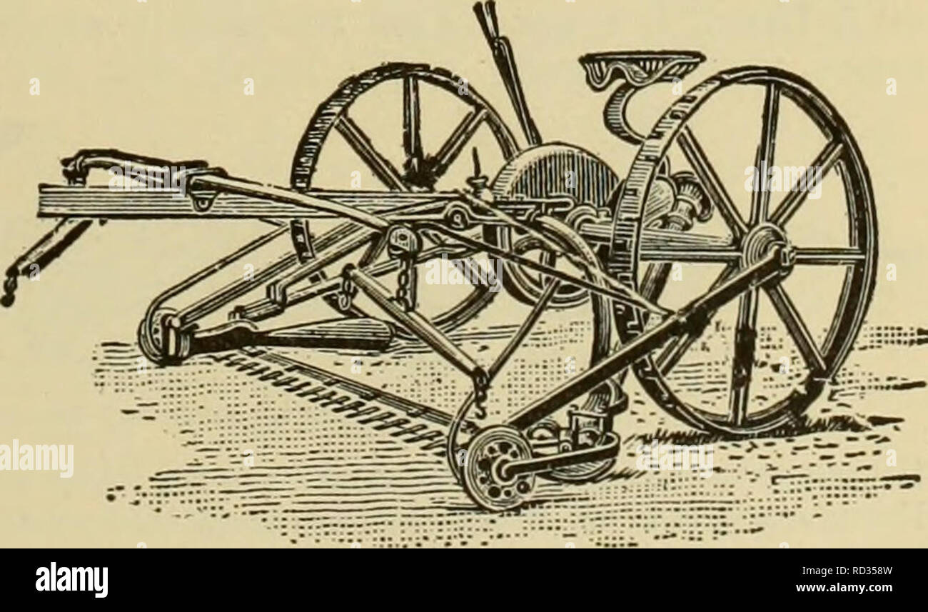 . Cyclopedia von landwirtschaftlichen Kulturpflanzen. Farm produzieren; Landwirtschaft. "A*T'he. 124. Eine Seite - Mähen schneiden Maschine.. Bitte beachten Sie, dass diese Bilder sind von der gescannten Seite Bilder, die digital für die Lesbarkeit verbessert haben mögen - Färbung und Aussehen dieser Abbildungen können nicht perfekt dem Original ähneln. extrahiert. Bailey, L. H. (Liberty Hyde) 1858-1954, ed., New York, Macmillan Company Stockfoto