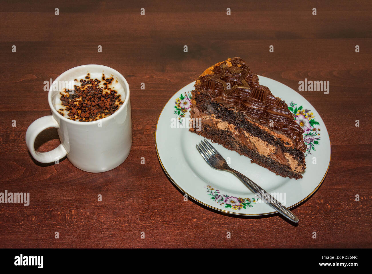 Milch mit Kaffee und Schokolade Stockfoto