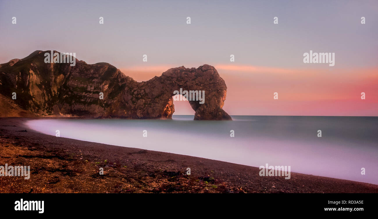 Durdle Door lange Belichtung Stockfoto Durdle Door lange Belichtung Stockfoto