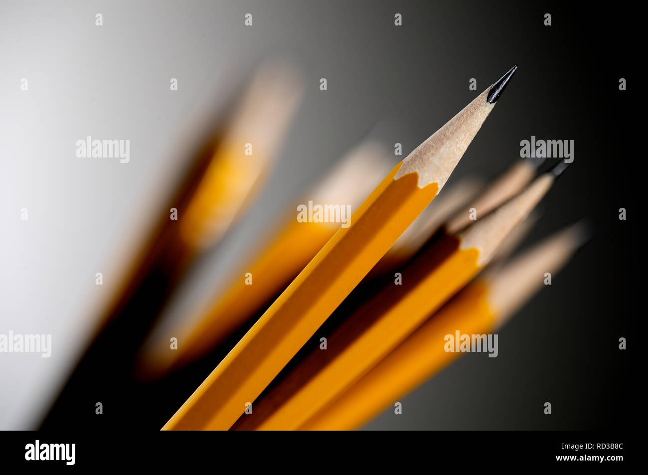Close up Gruppe von orange Bleistifte, selektiven Fokus Stockfoto