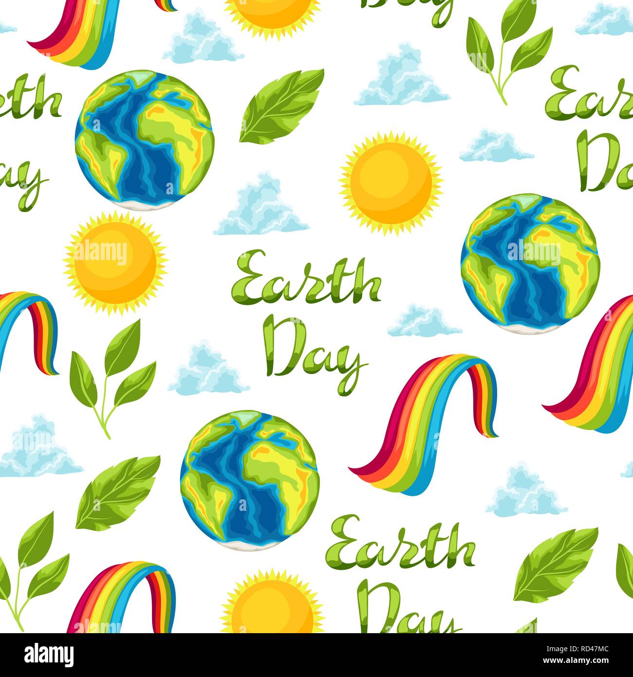 Happy Earth Day nahtlose Muster. Stock Vektor