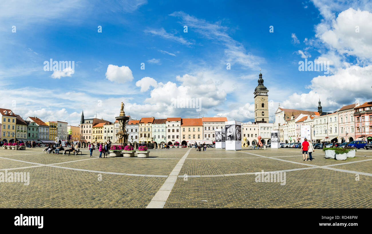 Přemysl Otakar II Stadtplatz, Ceske Budejovice, Tschechien Stockfoto