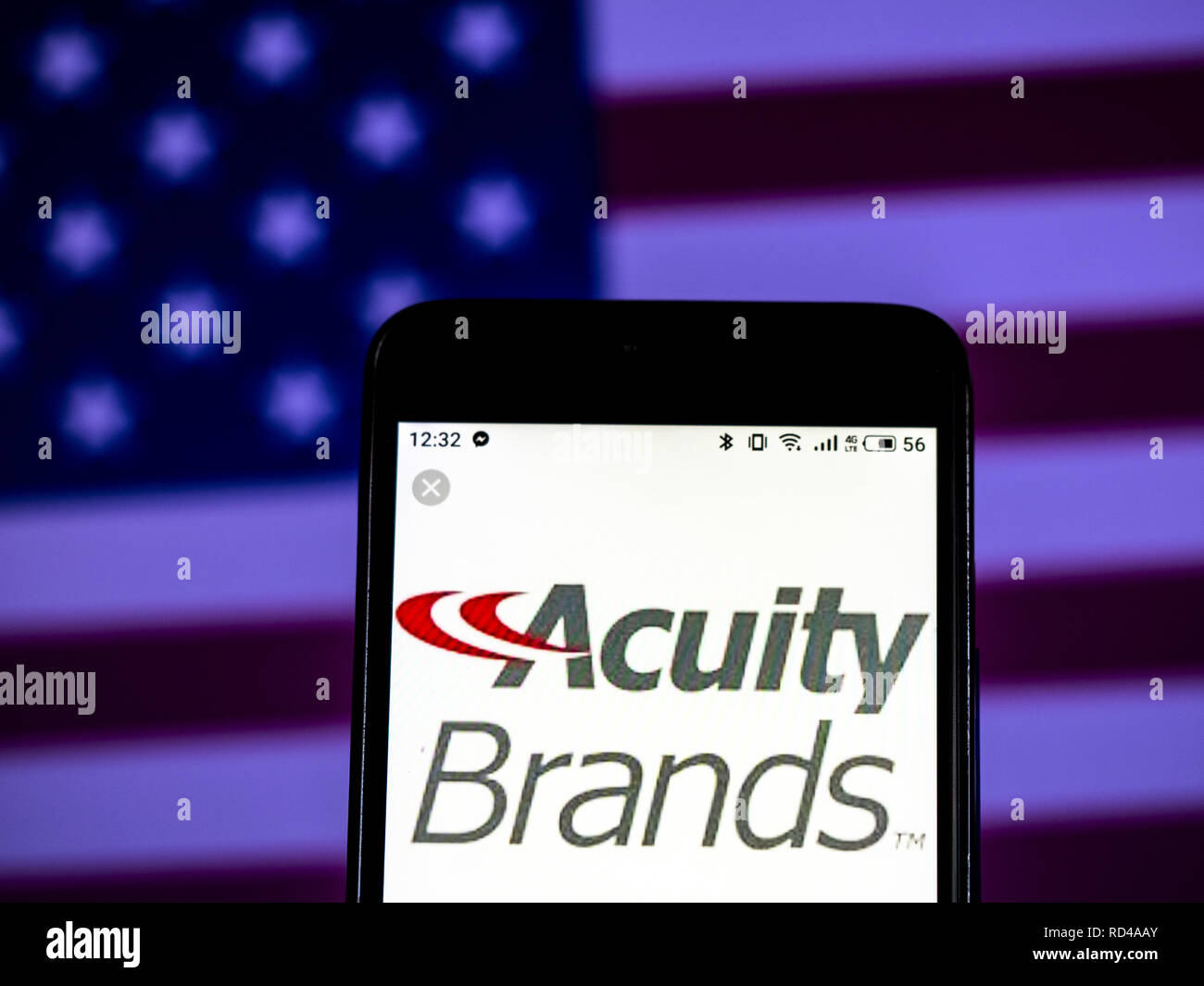 Kiew, Ukraine. 16 Jan, 2019. Acuity Brands Company Logo gesehen auf einem Smartphone angezeigt. Quelle: Igor Golovniov/SOPA Images/ZUMA Draht/Alamy leben Nachrichten Stockfoto