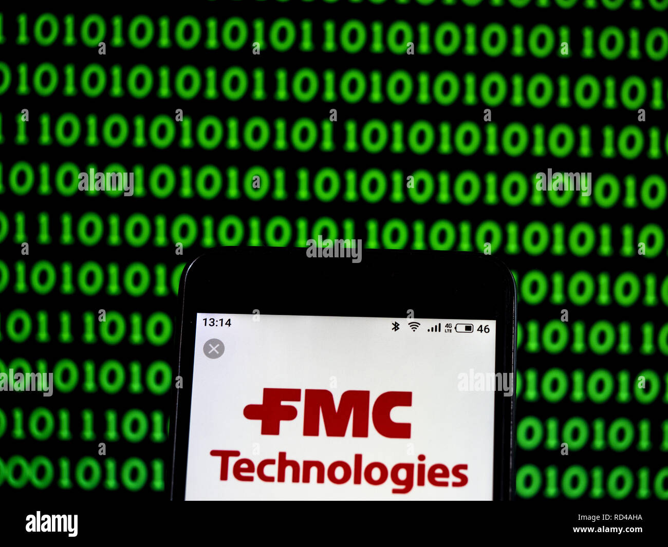 Kiew, Ukraine. 16 Jan, 2019. FMC Corporation chemische Herstellung Firmenlogo gesehen auf einem Smartphone angezeigt. Quelle: Igor Golovniov/SOPA Images/ZUMA Draht/Alamy leben Nachrichten Stockfoto