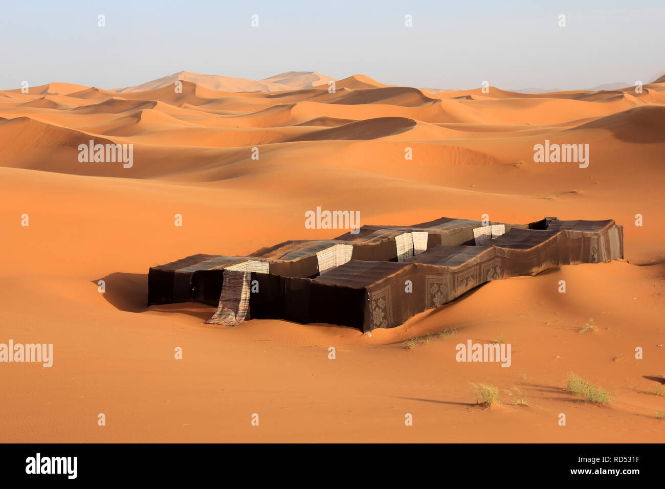 Beduinenzelt - Erg Chebbi, Marokko Stockfoto