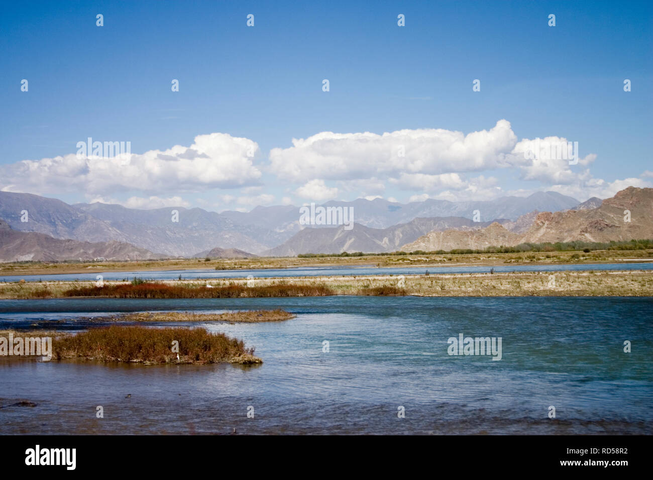 Lhasa River in der Nähe von Lhasa, Tibet Stockfoto