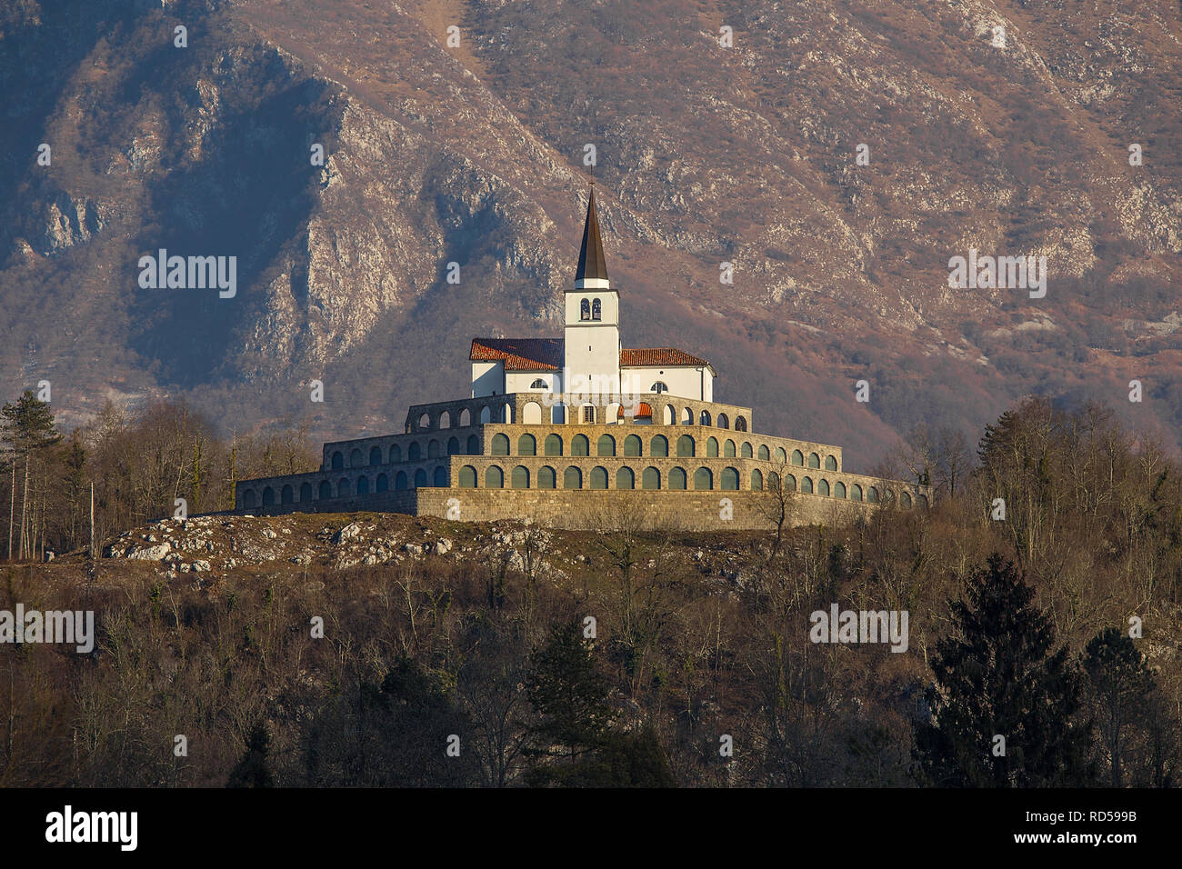 Gedenken an den Ersten Weltkrieg in Kobarid (Caporetto) - Slowenien Stockfoto