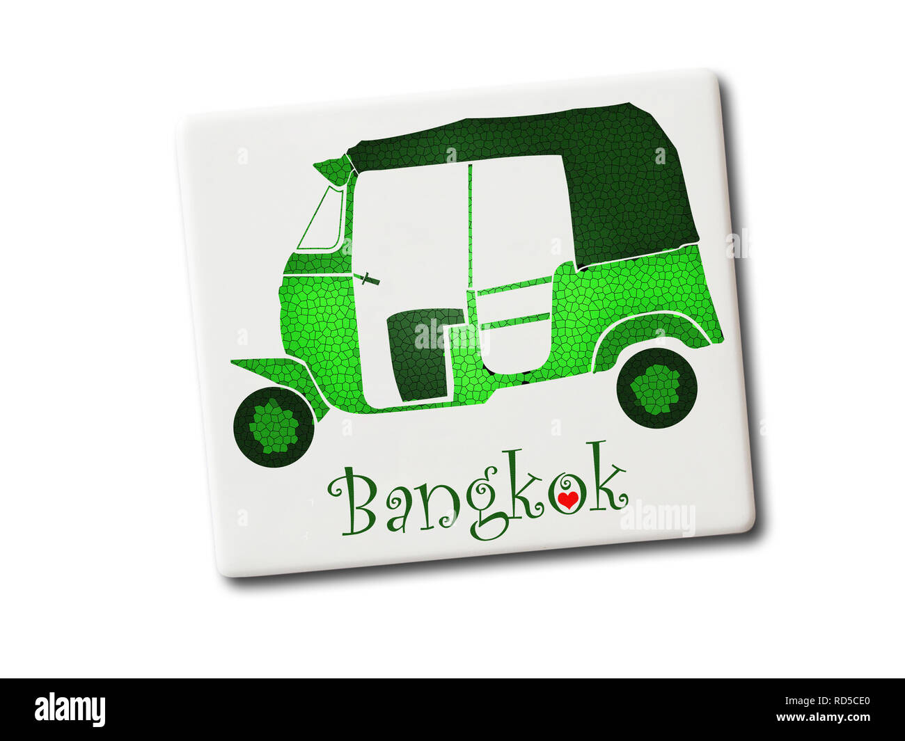 Bangkok (Thailand) souvenir Kühlschrank Magnet auf weißem Hintergrund Stockfoto