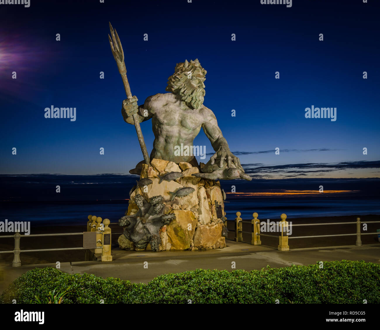 King Neptune Statue entlang der Promenade in Virginia Beach, Virginia Stockfoto