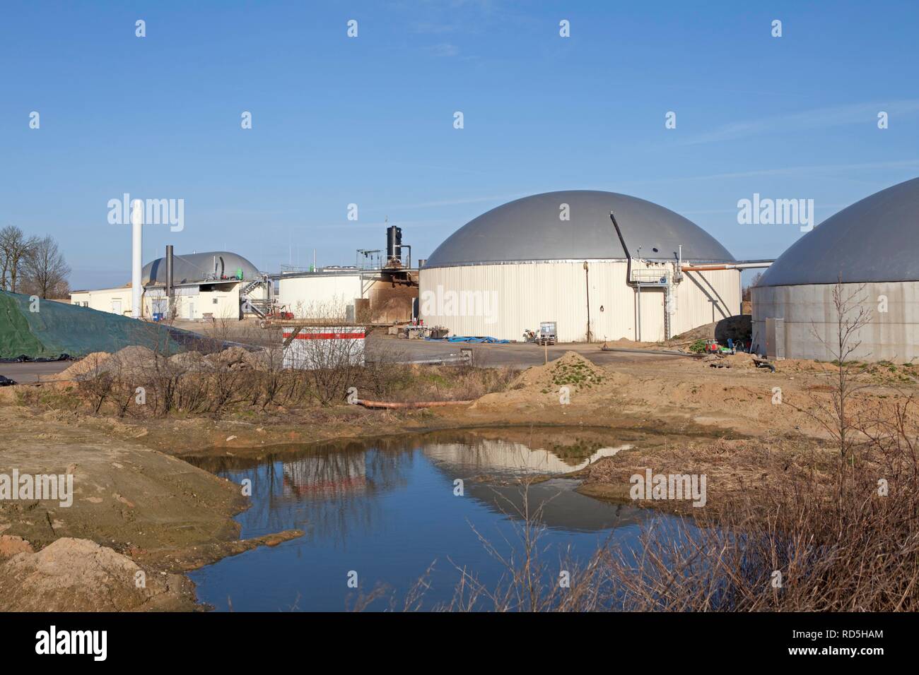 Biogasanlage in Droegenindorf in der Nähe von Lüneburg, Niedersachsen Stockfoto