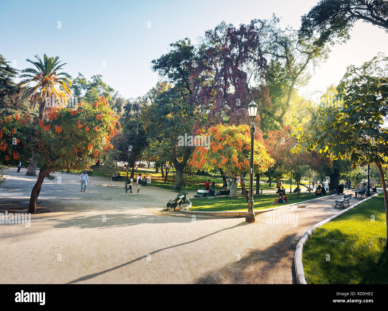 Forestal Park in der Innenstadt von Santiago - Santiago, Chile Stockfoto