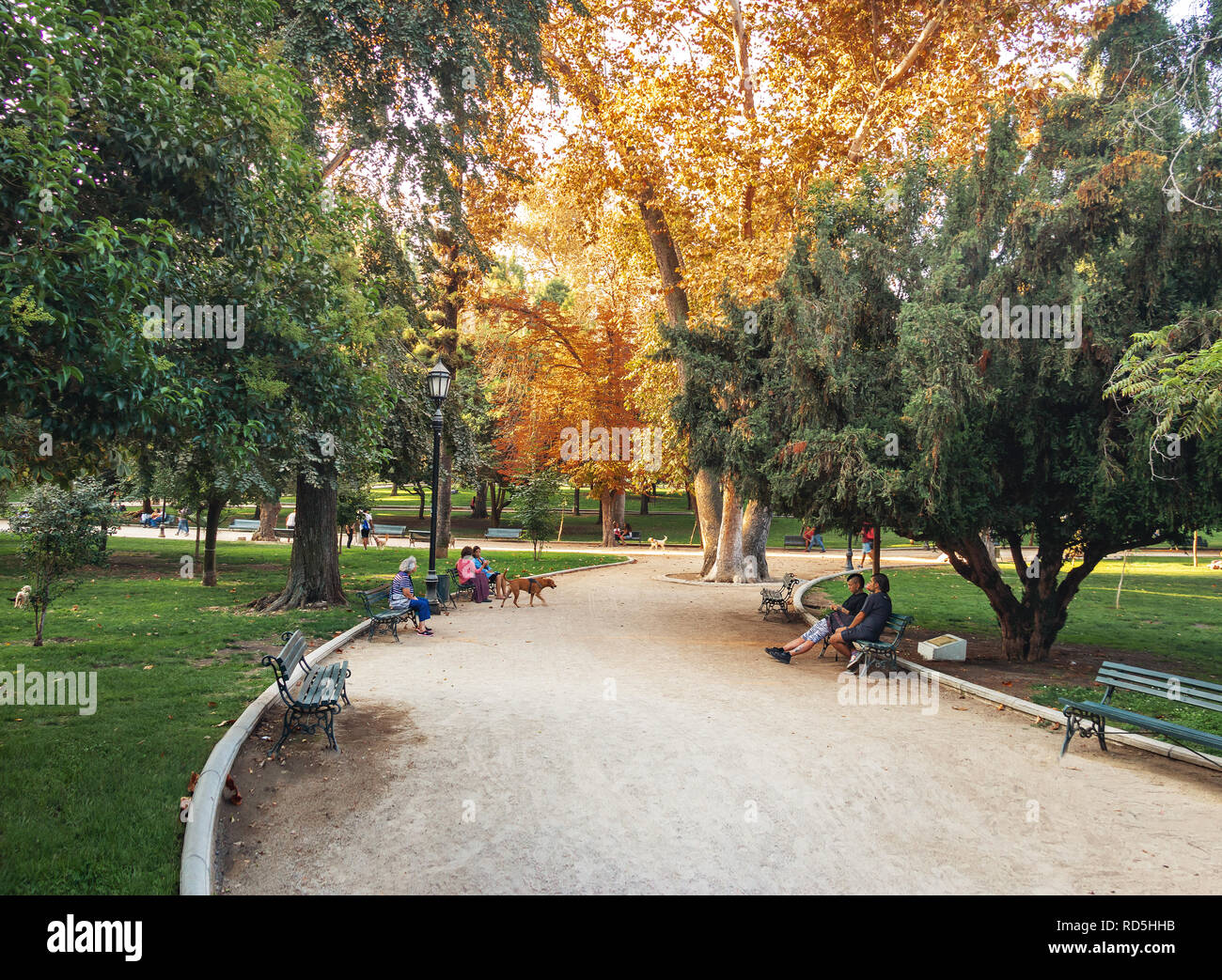 Forestal Park in der Innenstadt von Santiago - Santiago, Chile Stockfoto