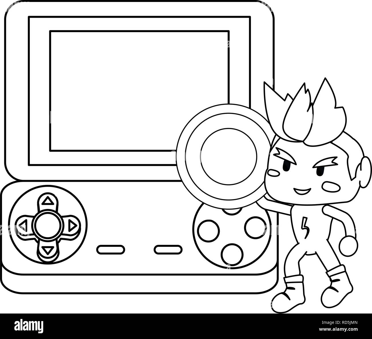 Video Game Boy avatar Console Device Vector Illustration Stock Vektor