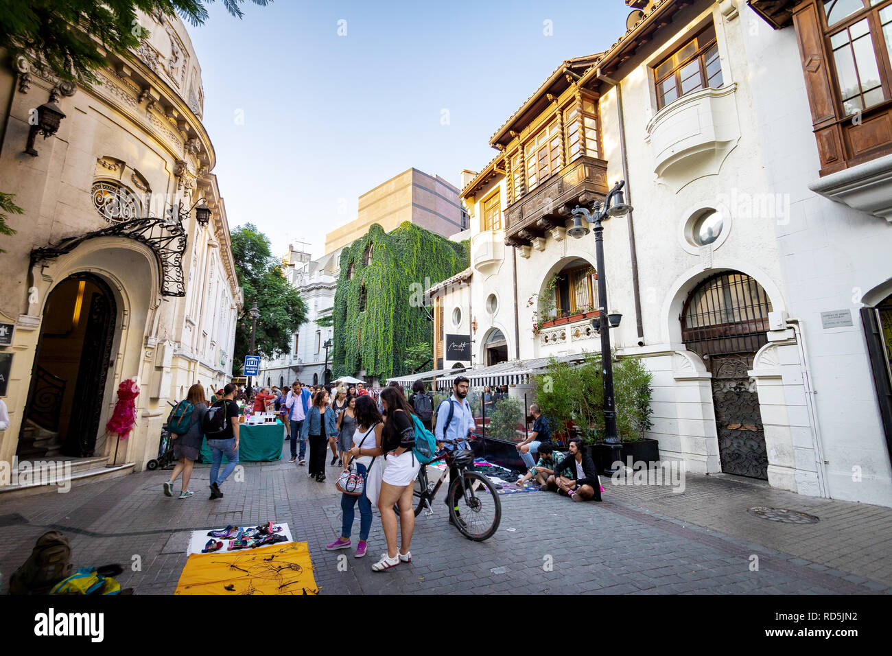 Lastarria Nachbarschaft - Santiago, Chile Stockfoto