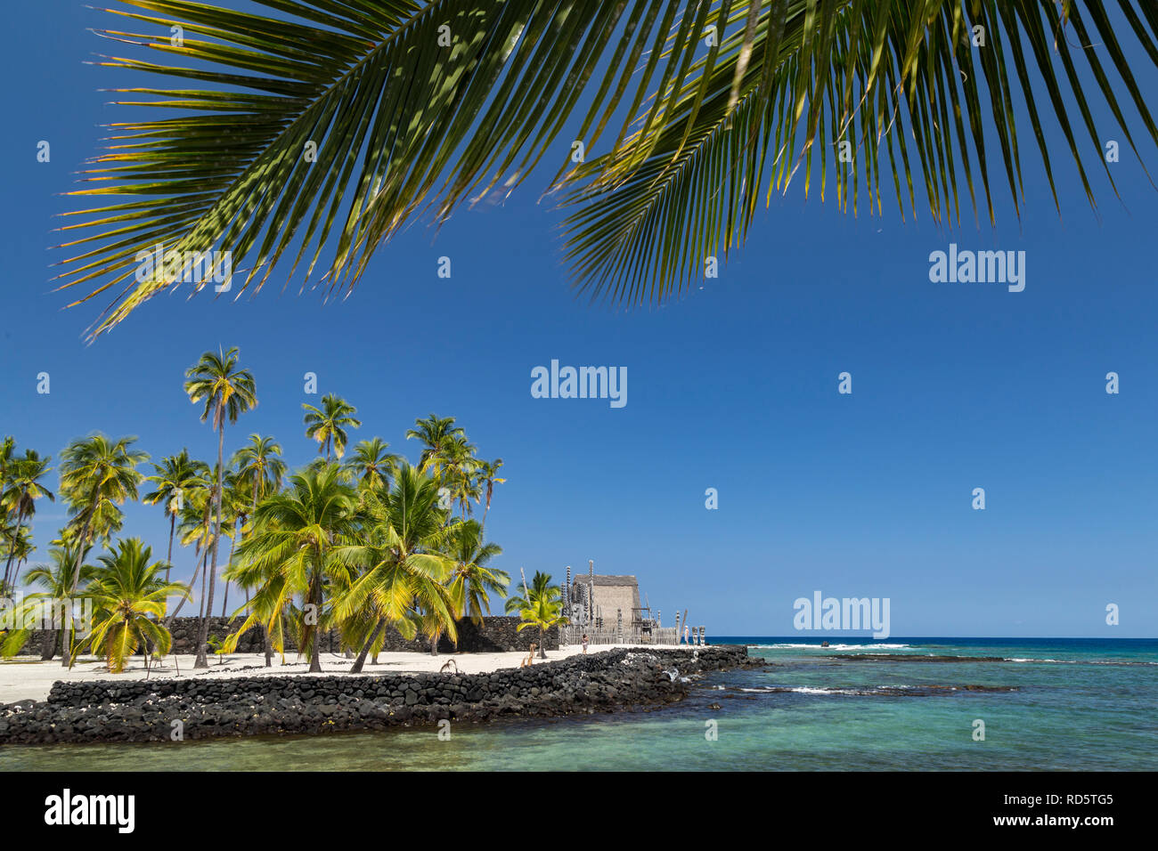 Pu'uhonua O Hōnaunau National Historical Park, Big Island Hawaii Stockfoto