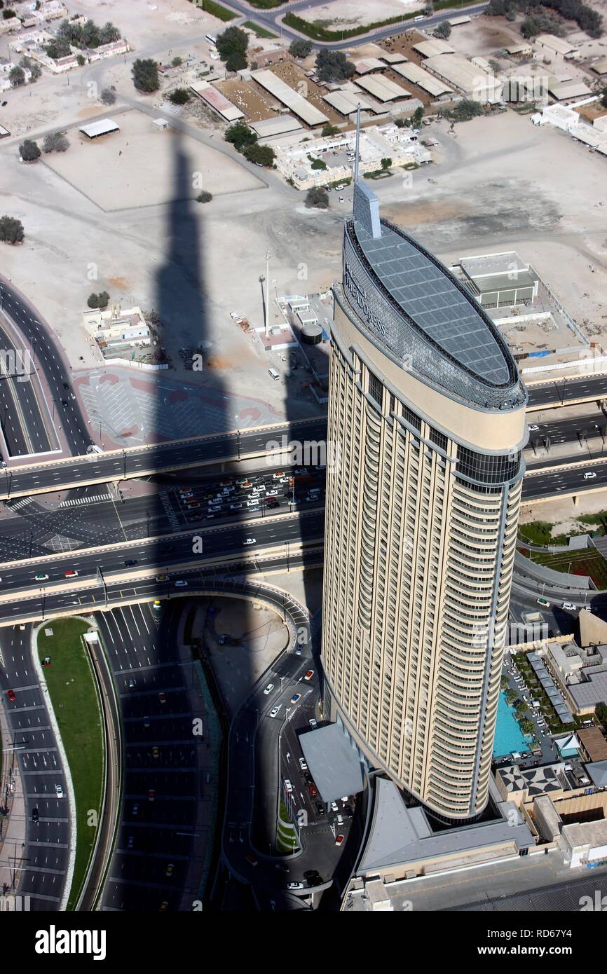 Luxus othel Die Adresse, Dubai Mall, mit den Schatten der Burj Dubai, das höchste Gebäude der Welt, Dubai Stockfoto