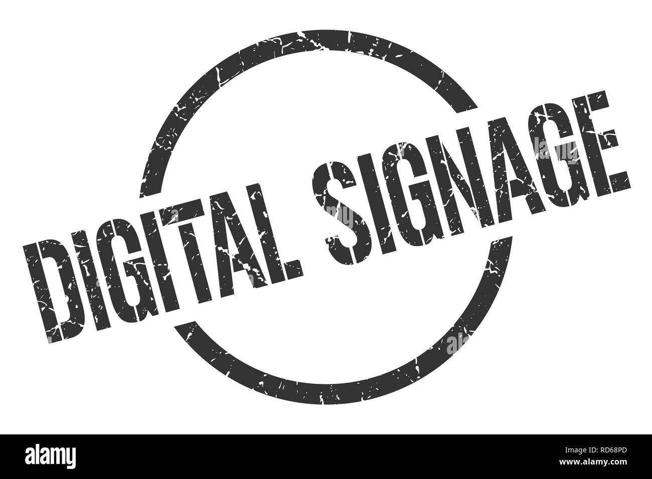 Digital Signage schwarzen runden Stempel Stock Vektor
