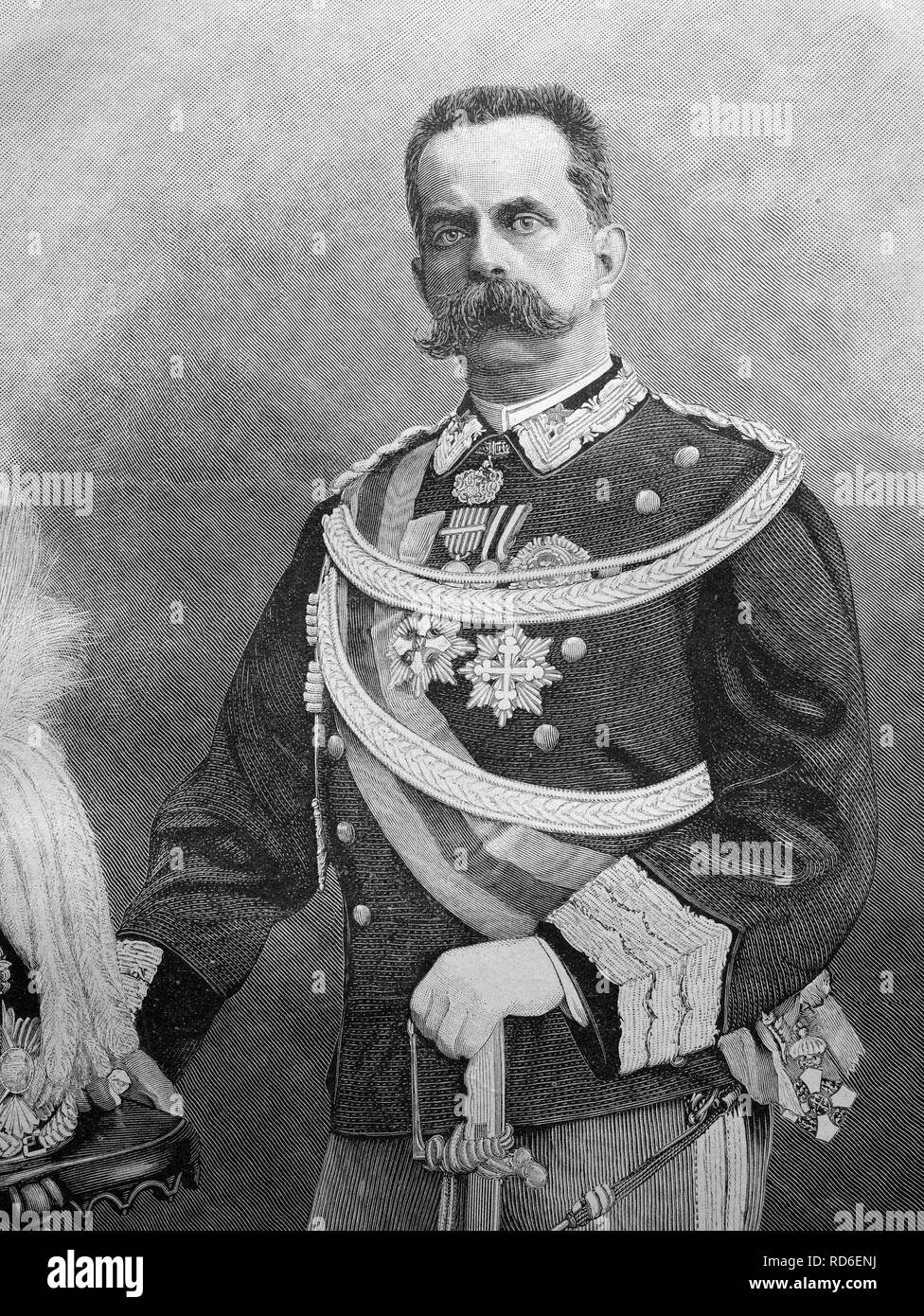 Umberto i., König von Italien, historische Abbildung ca. 1893 Stockfoto