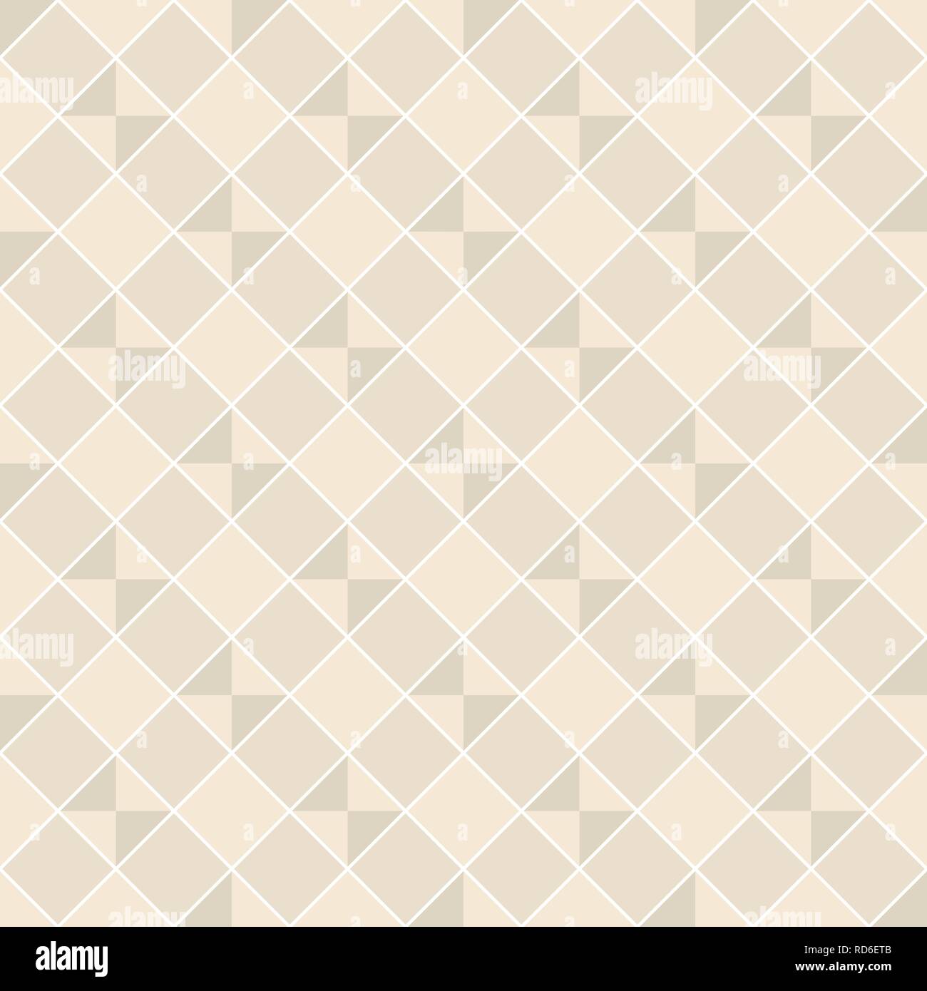 Nahtlose Muster mit hellem beige Rauten. Abstrakte Textur in Pastellfarben. Geometrische vector Hintergrund. Stock Vektor