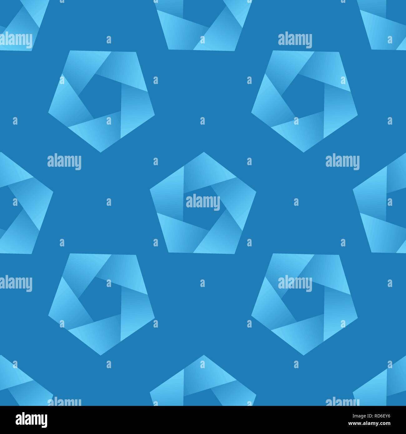 Zusammenfassung nahtlose Muster mit fünfecken. Blau vector Hintergrund. Stock Vektor