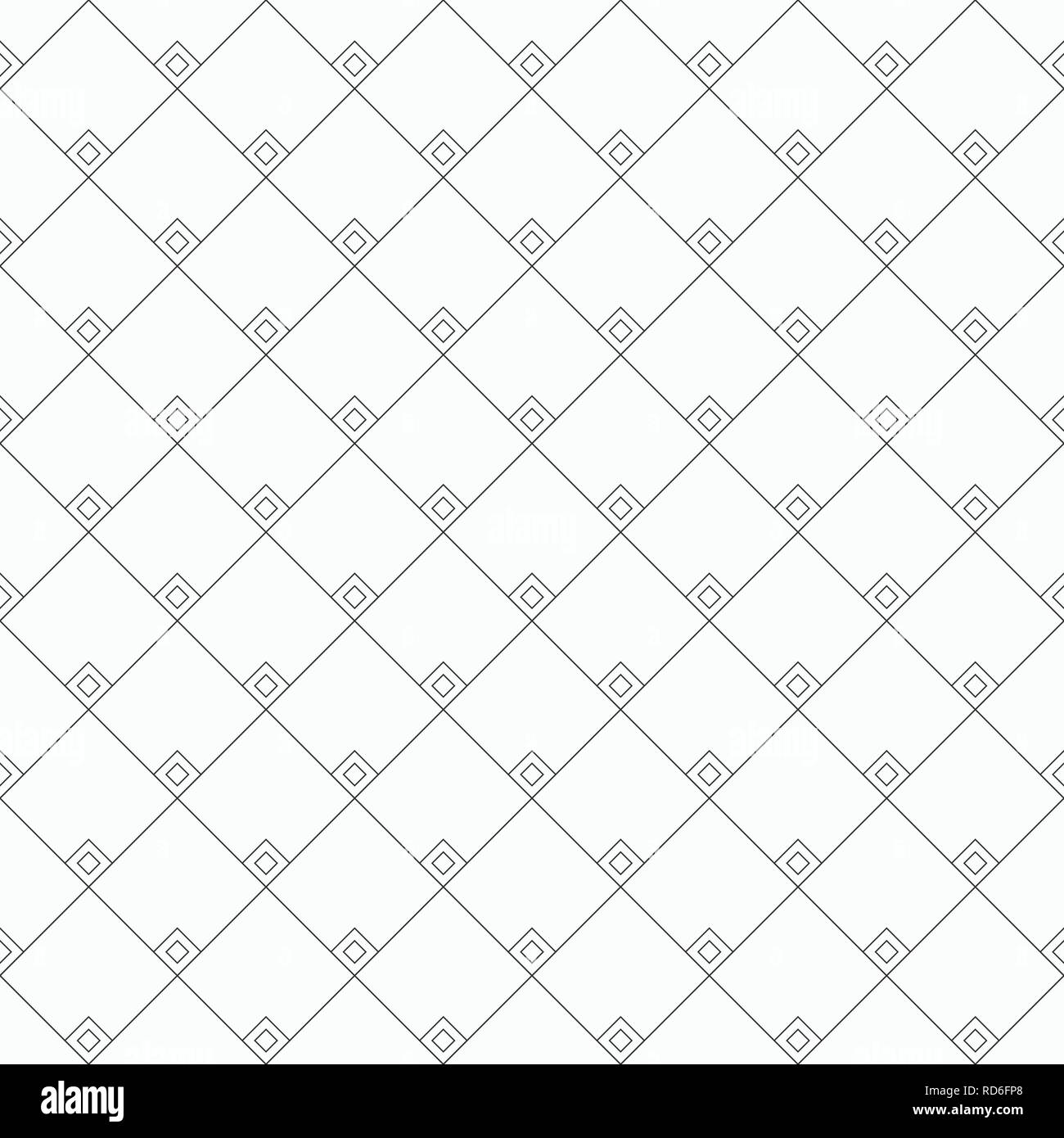 Geometrische abstrakte nahtlose Muster mit Rauten, Quadrate. Monochrome dekorative vector Hintergrund. Stock Vektor