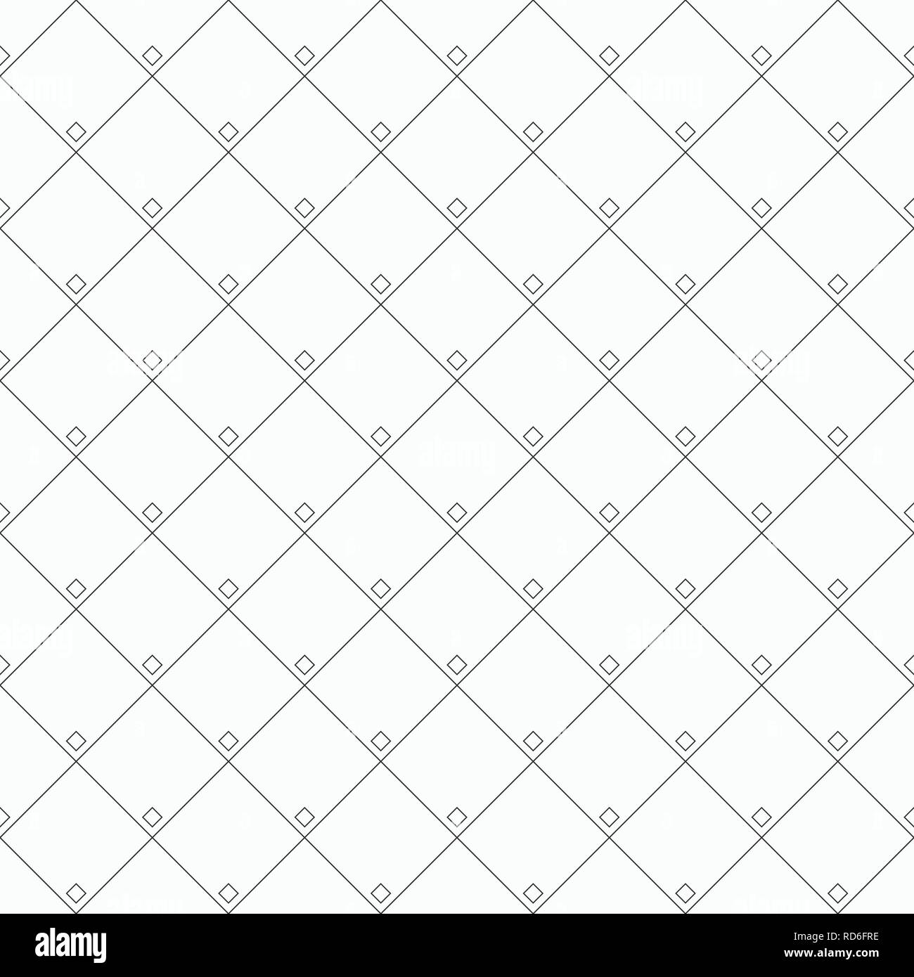 Geometrische abstrakte nahtlose Muster mit Rauten, Quadrate. Monochrome dekorative vector Hintergrund. Stock Vektor