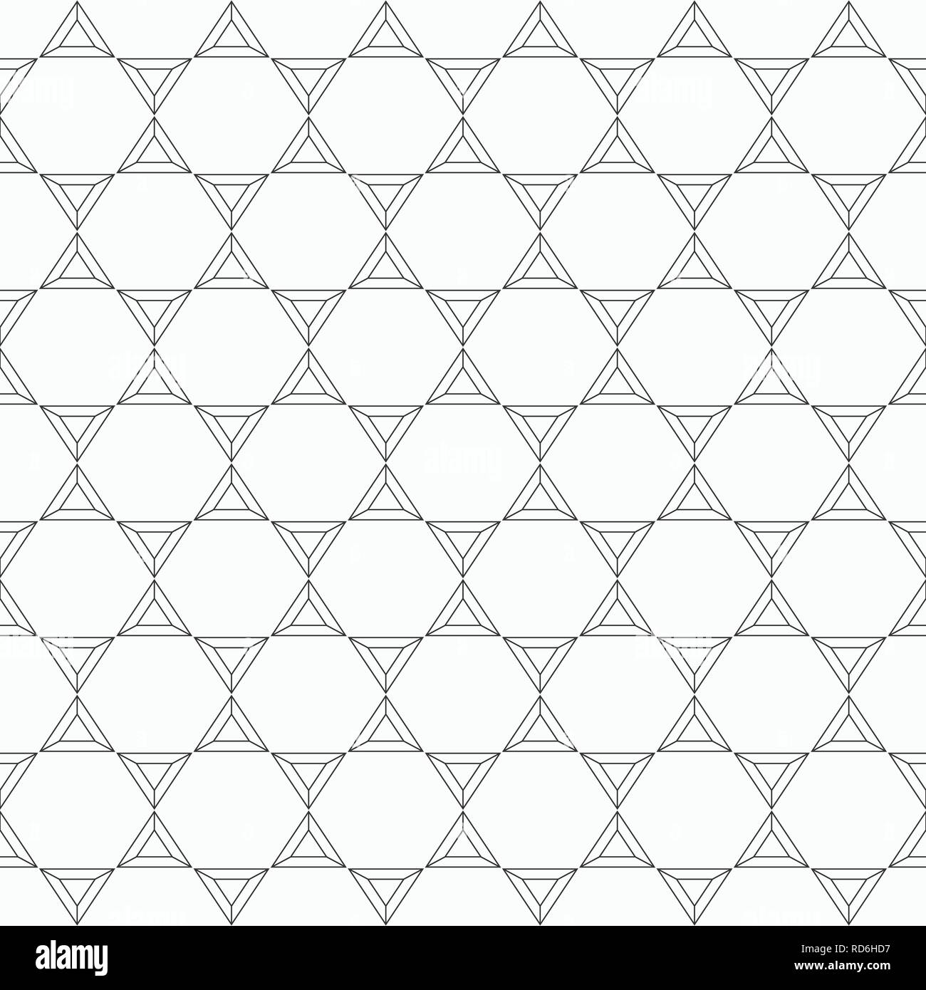 Zusammenfassung nahtlose Muster von linearen Dreiecke. Contemporary Graphic Design. Monochromen vector Hintergrund. Stock Vektor