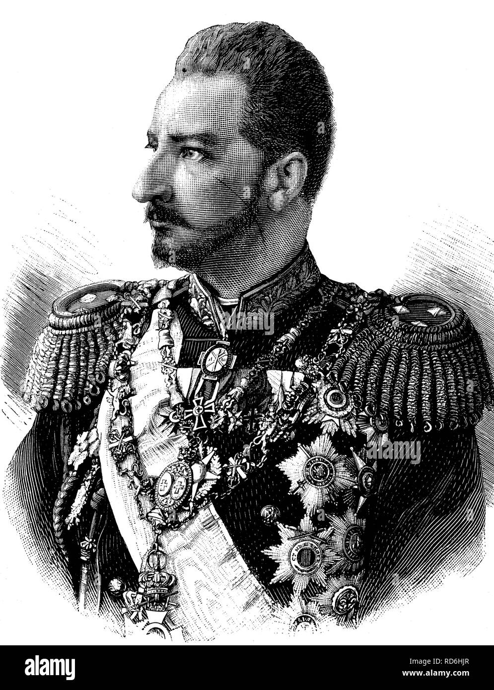 Ferdinand i. von Bulgarien, 1861-1948, Prinz und König von Bulgarien, historische Abbildung ca. 1893 Stockfoto