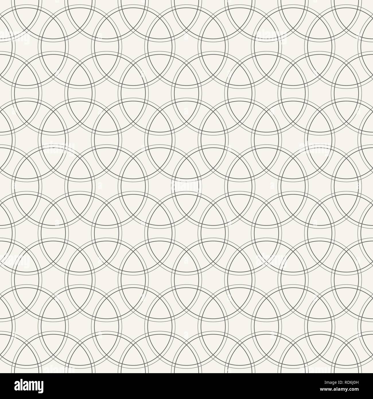 Geometrische abstrakte nahtlose Muster. Monochromen Hintergrund mit sich überschneidende Kreise für Ihre Konstruktion. Stock Vektor