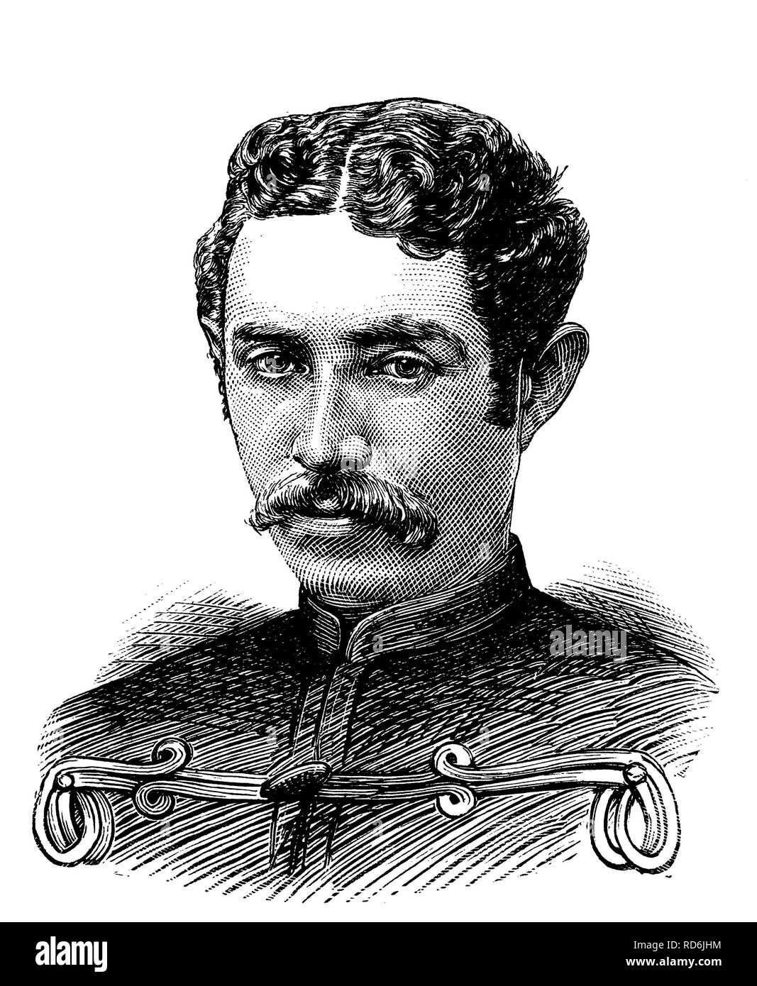 Kapitän Henry Ludlow Lopes, 1865-1922, historische Abbildung, 1884 Stockfoto