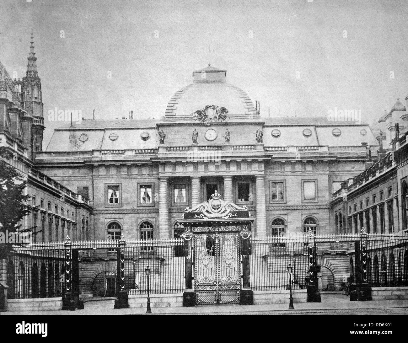 Eines der ersten Autotype Drucke, Palais de Justice, historisches Foto, 1884, Paris, Frankreich, Europa Stockfoto