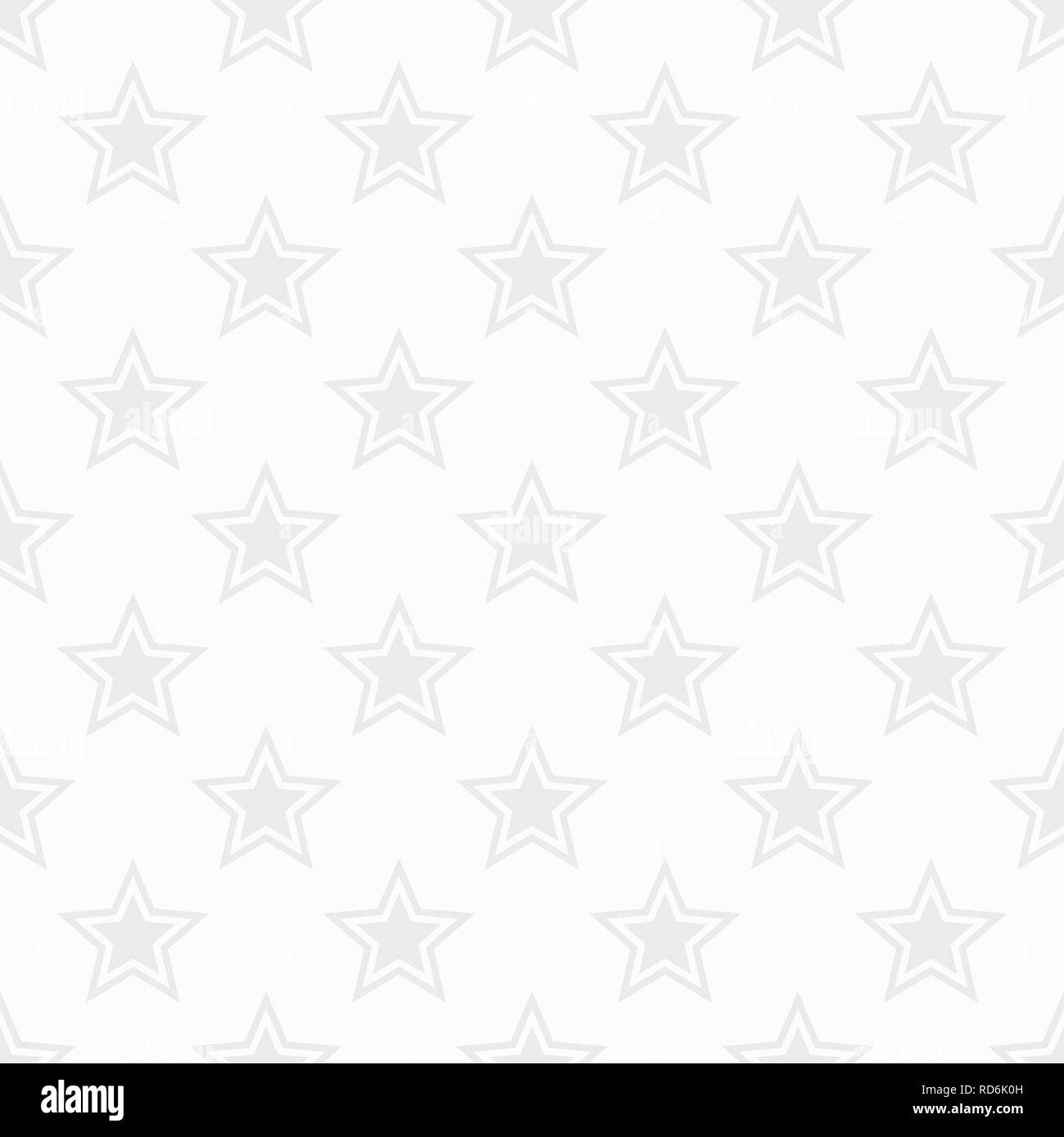 Zusammenfassung nahtlose Sterne Muster. Weiße und graue geometrische Struktur. Flache Bauform. Elegante Textur. Vector Hintergrund. Stock Vektor