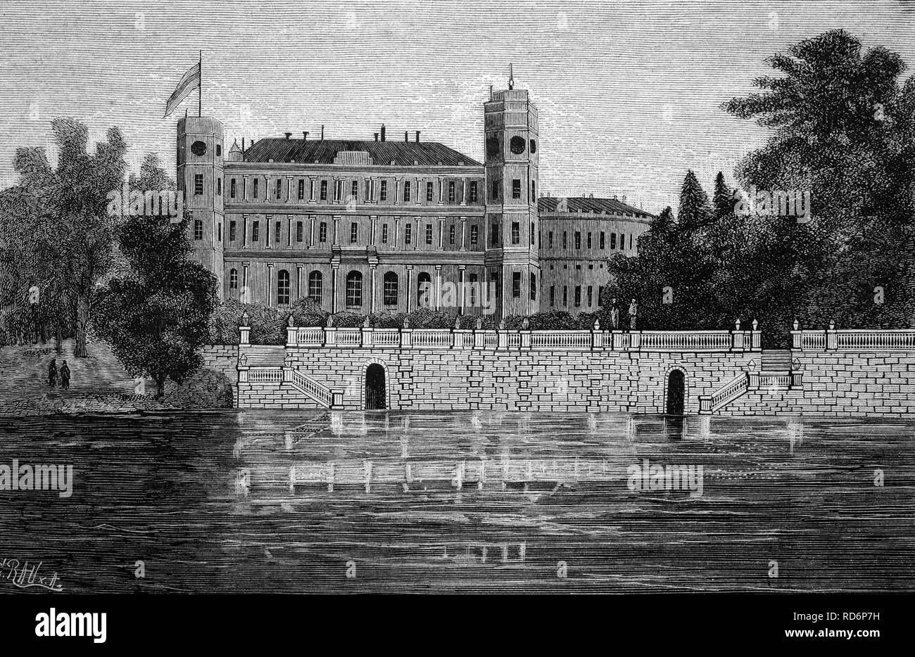Große Gattschina-Palast in Gattschina in der Nähe von St. Petersburg, Russland, historische Abbildung, ca. 1886 Stockfoto