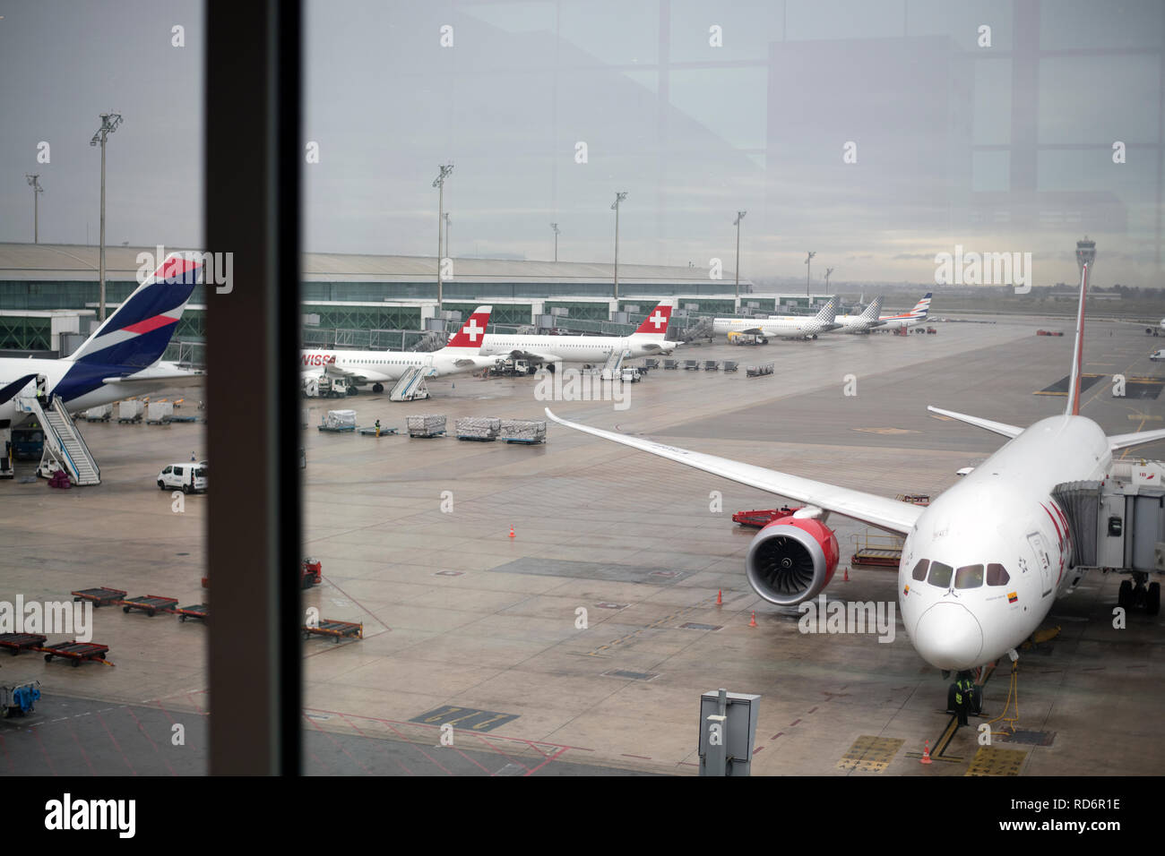 Blick vom Flughafen Terminal in Barcelona Spanien Stockfoto