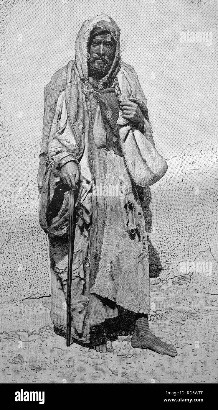 Algerische Wüstenbewohner, Algerien, Holzschnitt um 1871 Stockfoto