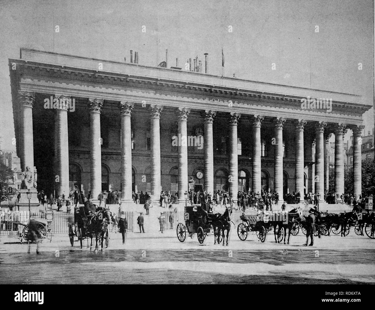 Frühe Autotype der Börse in Paris, Frankreich, 1880 Stockfoto