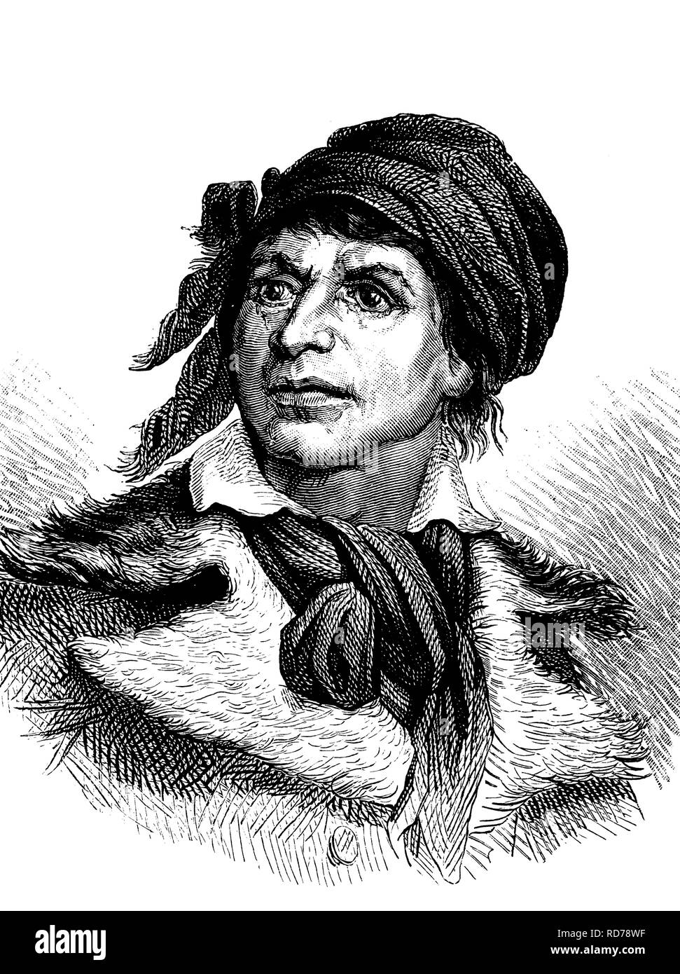 Jean Paul Marat, 1743 - 1793, Arzt, Verleger und Journalist, der Führer der Jakobiner in der Französischen Revolution Stockfoto