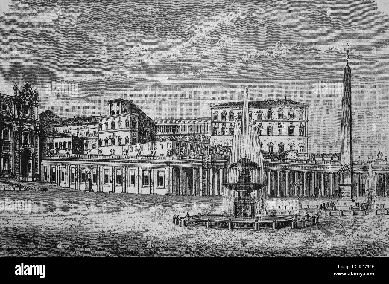 Vatikanstadt, Rom, Italien, historischen Holzschnitt, ca. 1865 Stockfoto