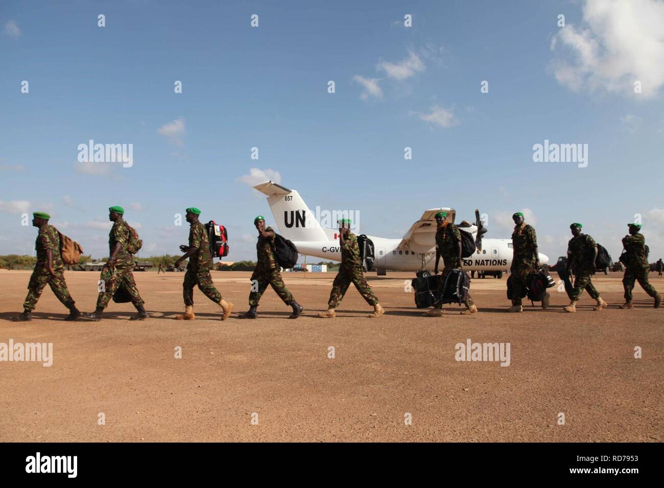 Die Amisom KDF-Truppen in Kismayo, Rotation 015. (15795423000). Stockfoto