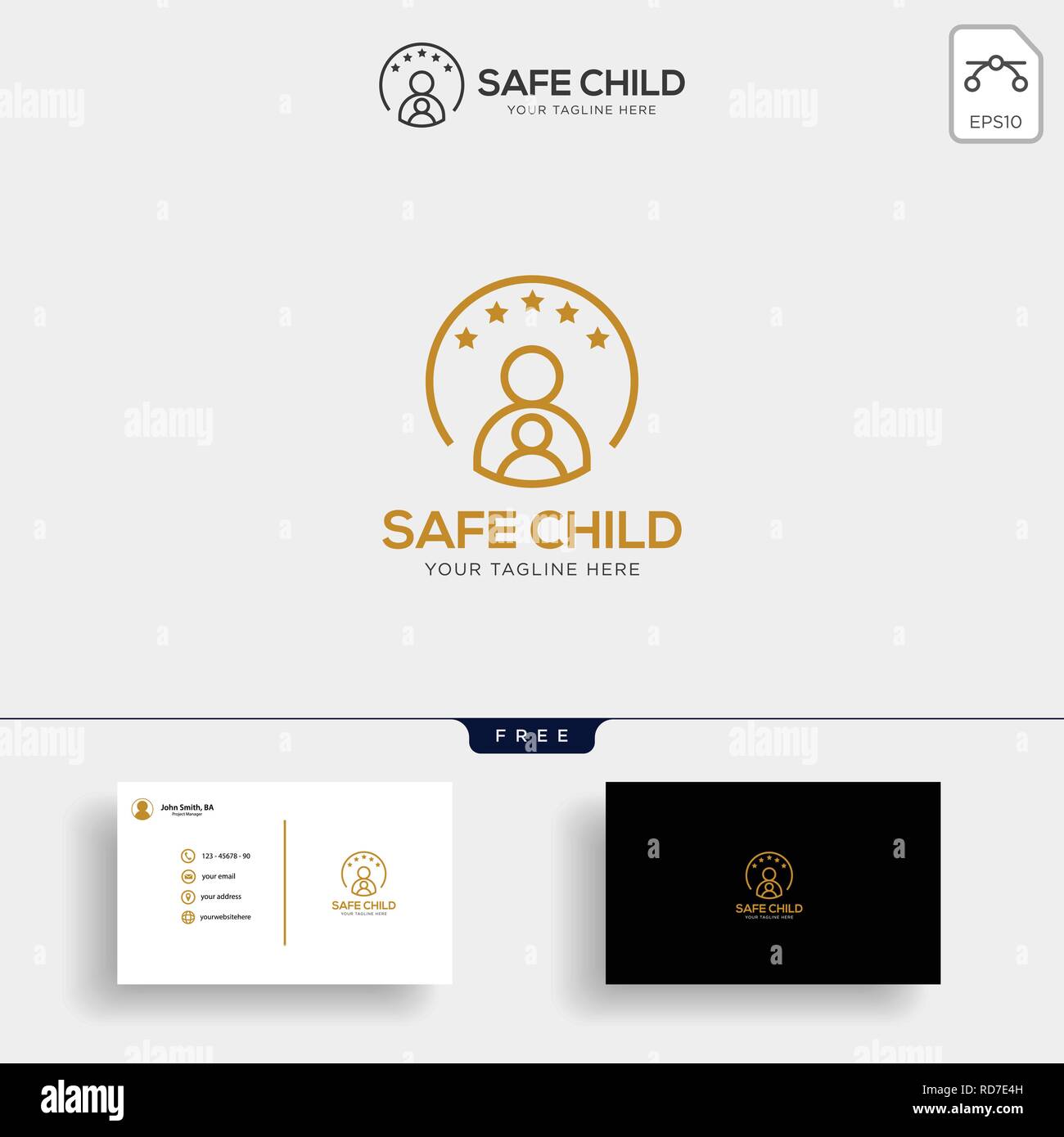 Momy und Kind, Kinder logo template Vector mit Business Card isoliert care-Vektor Stock Vektor