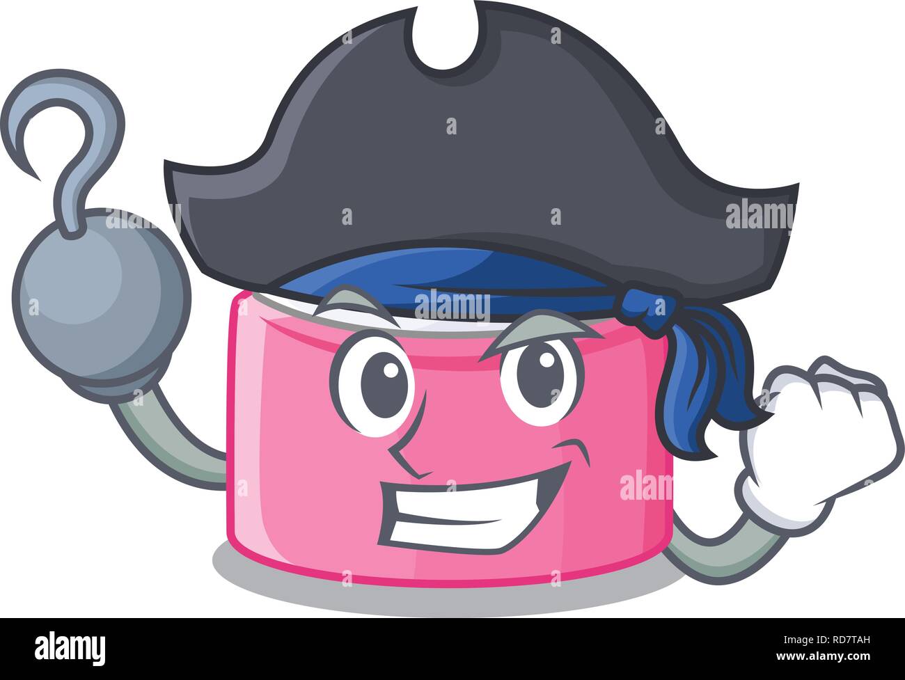 Pirate Gesicht Creme auf hölzernen cartoon Tabelle Stock Vektor