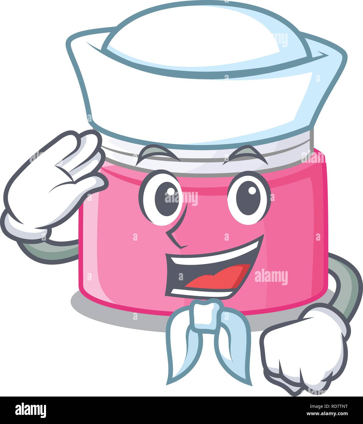 Sailor Gesicht Creme auf hölzernen cartoon Tabelle Stock Vektor