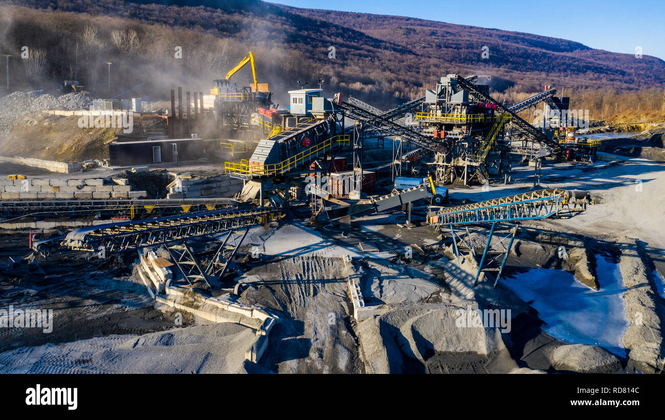 Brecher, Highland Sand und Kies, Inc oder Highland Stein, Woodbury Stadt, Highland Mills, NY, USA Stockfoto